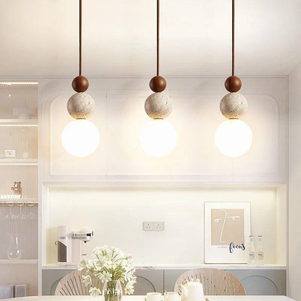 Natural Travertine Pendant Light – Sculptural Design for Modern Interiors 4