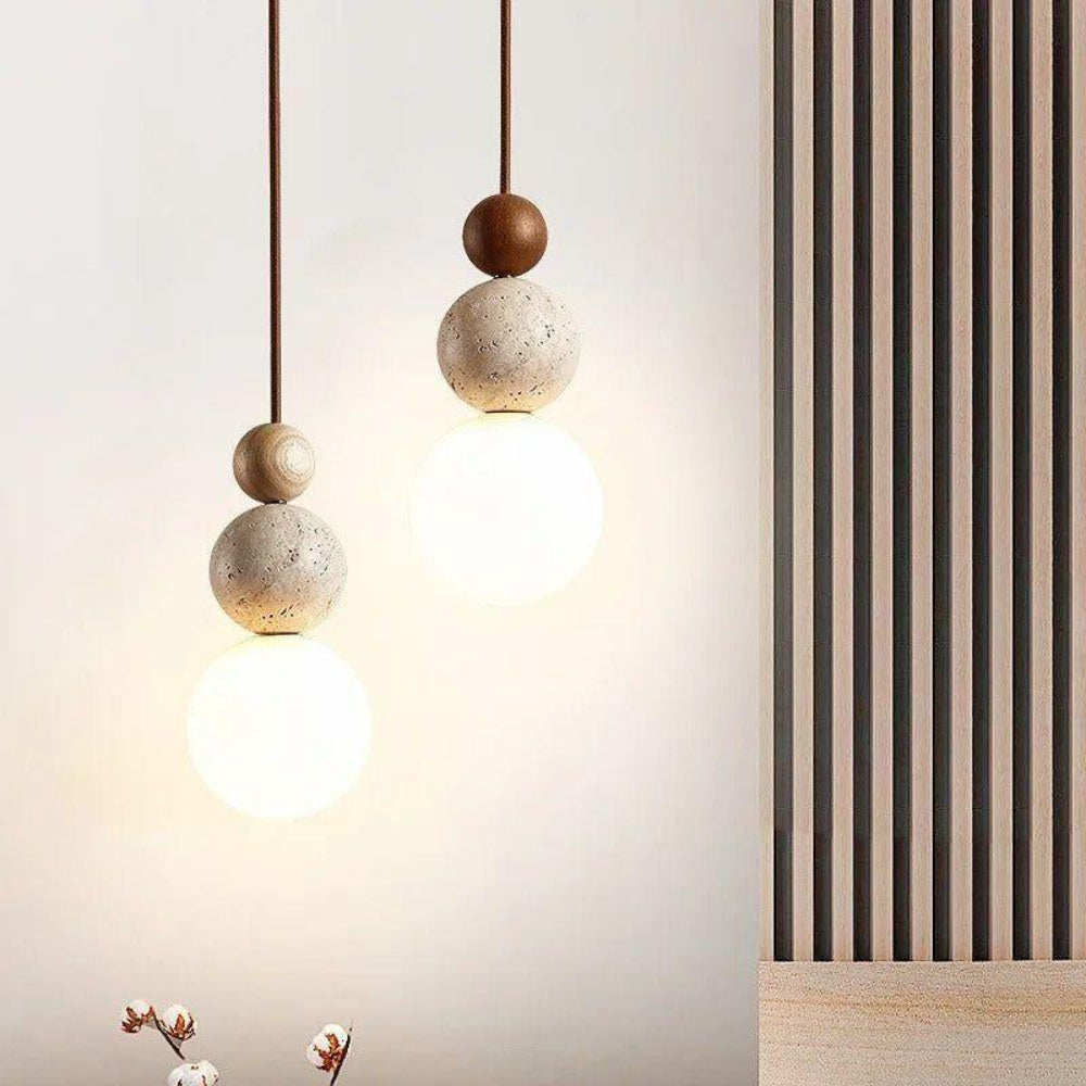 Natural Travertine Pendant Light – Sculptural Design for Modern Interiors 6