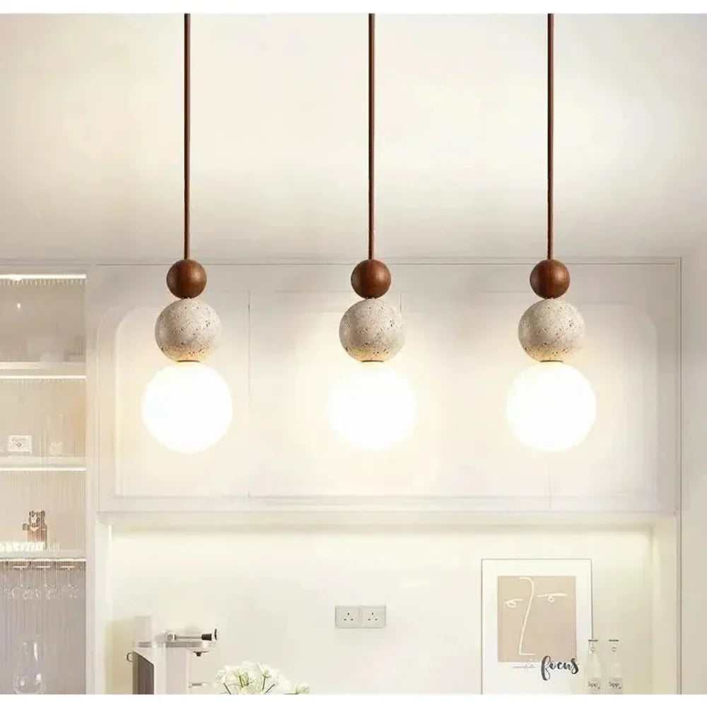 Natural Travertine Pendant Light – Sculptural Design for Modern Interiors 8