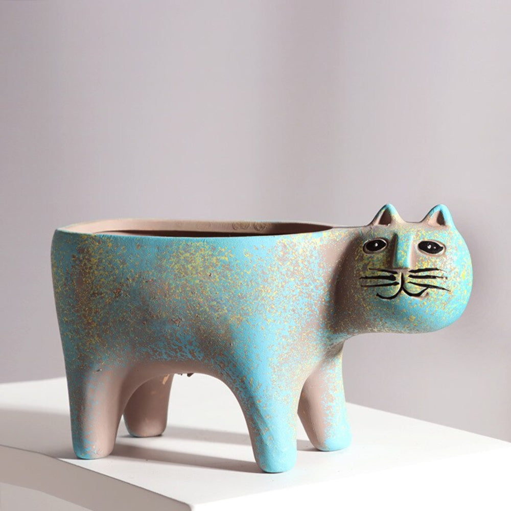 Artisan Cat Ceramic Planter – Handcrafted Cute Cat Design for Succulents and Herbs 4
