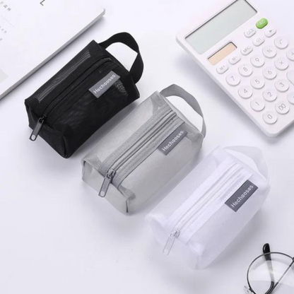 Stylish Mesh Storage Pouch Set – Lightweight Nylon Organizer for Travel, Cosmetics, and Accessories 1
