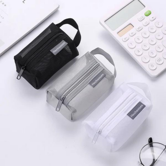 Stylish Mesh Storage Pouch Set – Lightweight Nylon Organizer for Travel, Cosmetics, and Accessories 1