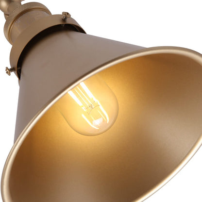 Mid-Century Modern Adjustable Wall Light with Brass Arm and Black Shade 10