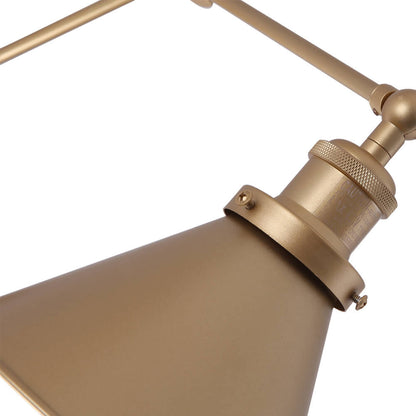 Mid-Century Modern Adjustable Wall Light with Brass Arm and Black Shade 11