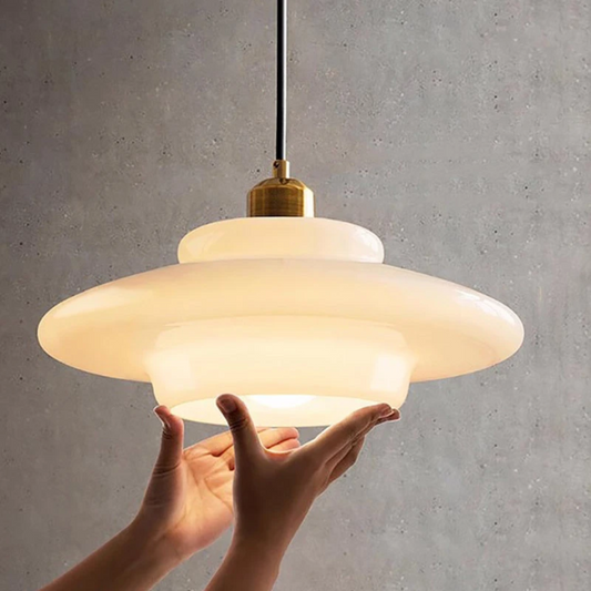 Scandinavian Milk Glass Pendant Light – Minimalist Design for Modern Interiors 1
