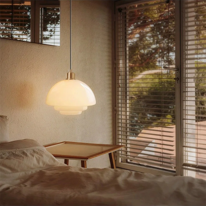 Scandinavian Milk Glass Pendant Light – Minimalist Design for Modern Interiors 4