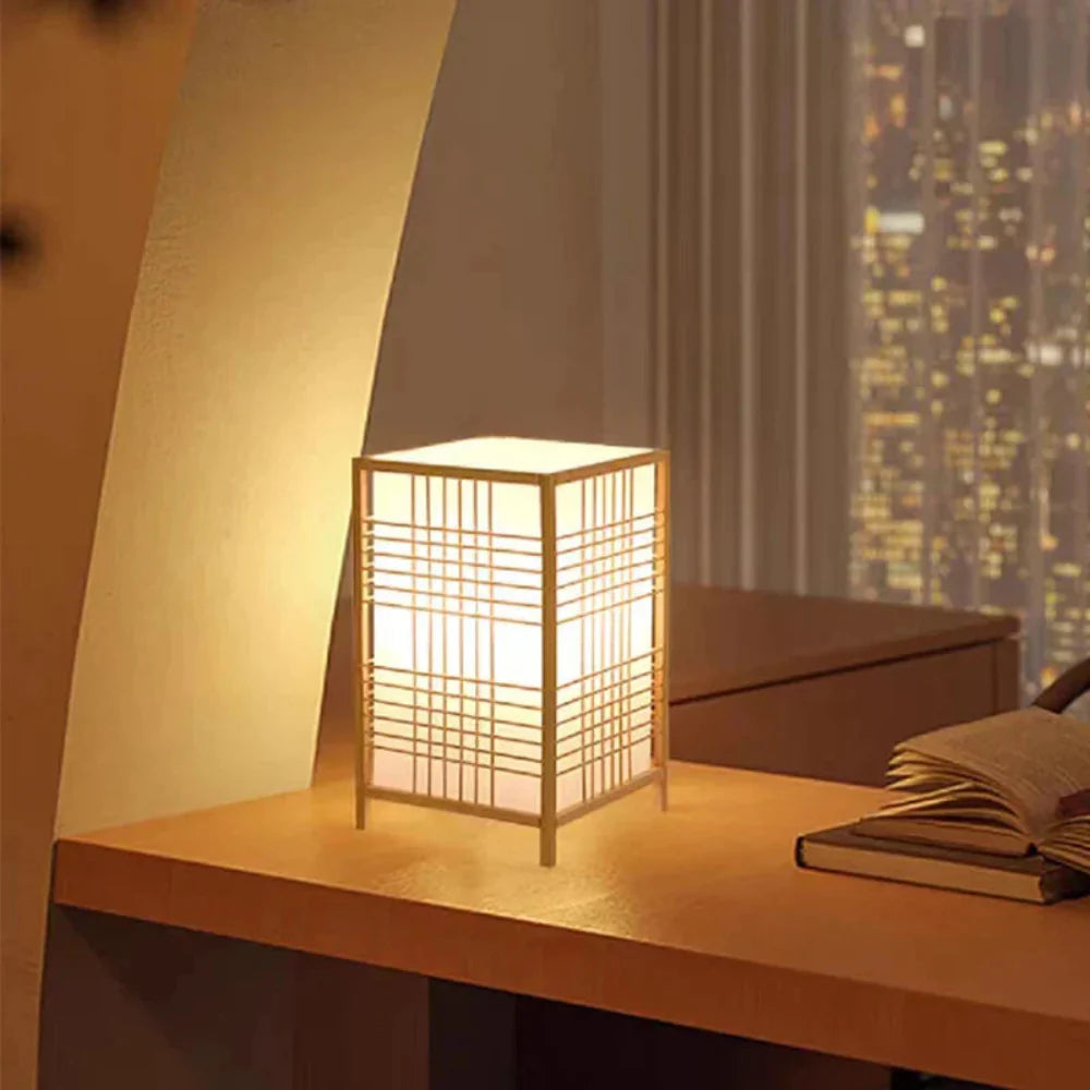Elegant Table Lamp with Shell Shade and Curved Wooden Base – Soft Ambient Light for Home Decor 3