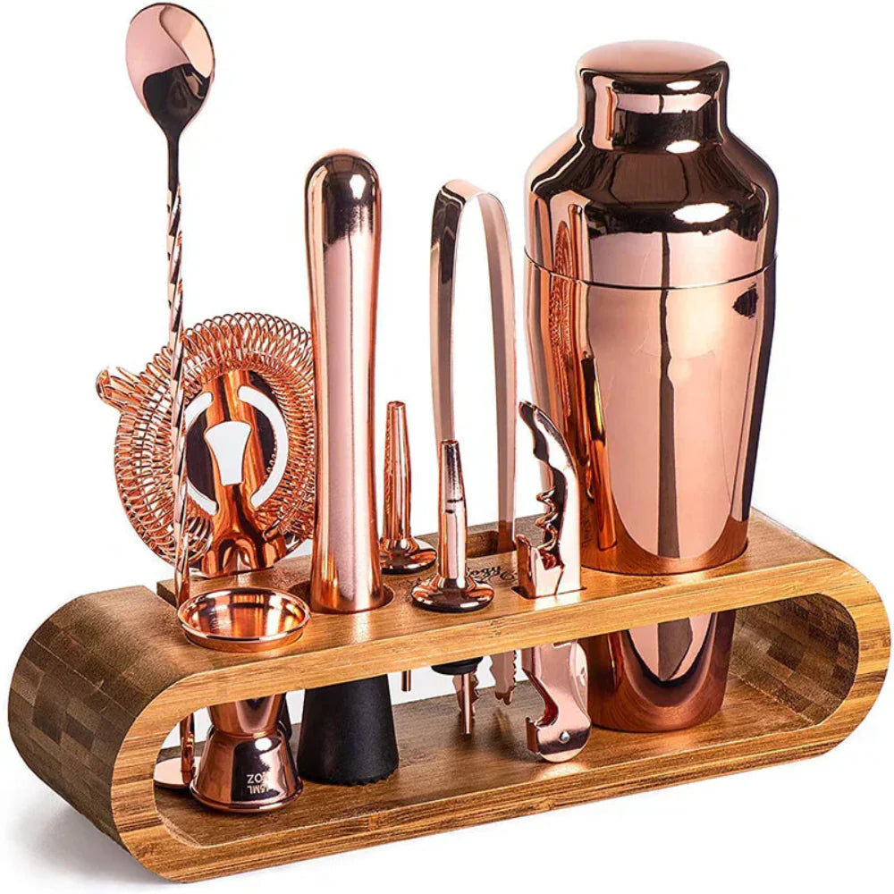 10-Piece Stainless Steel Cocktail Shaker Set with Bar Tools and Display Stand – Elegant Mixology Bar Set for Home Entertaining 6