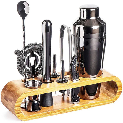 10-Piece Stainless Steel Cocktail Shaker Set with Bar Tools and Display Stand – Elegant Mixology Bar Set for Home Entertaining 8