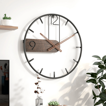 Modern Metal Wall Clock with Minimalist Design – 40 cm Silent Quartz Timepiece 2