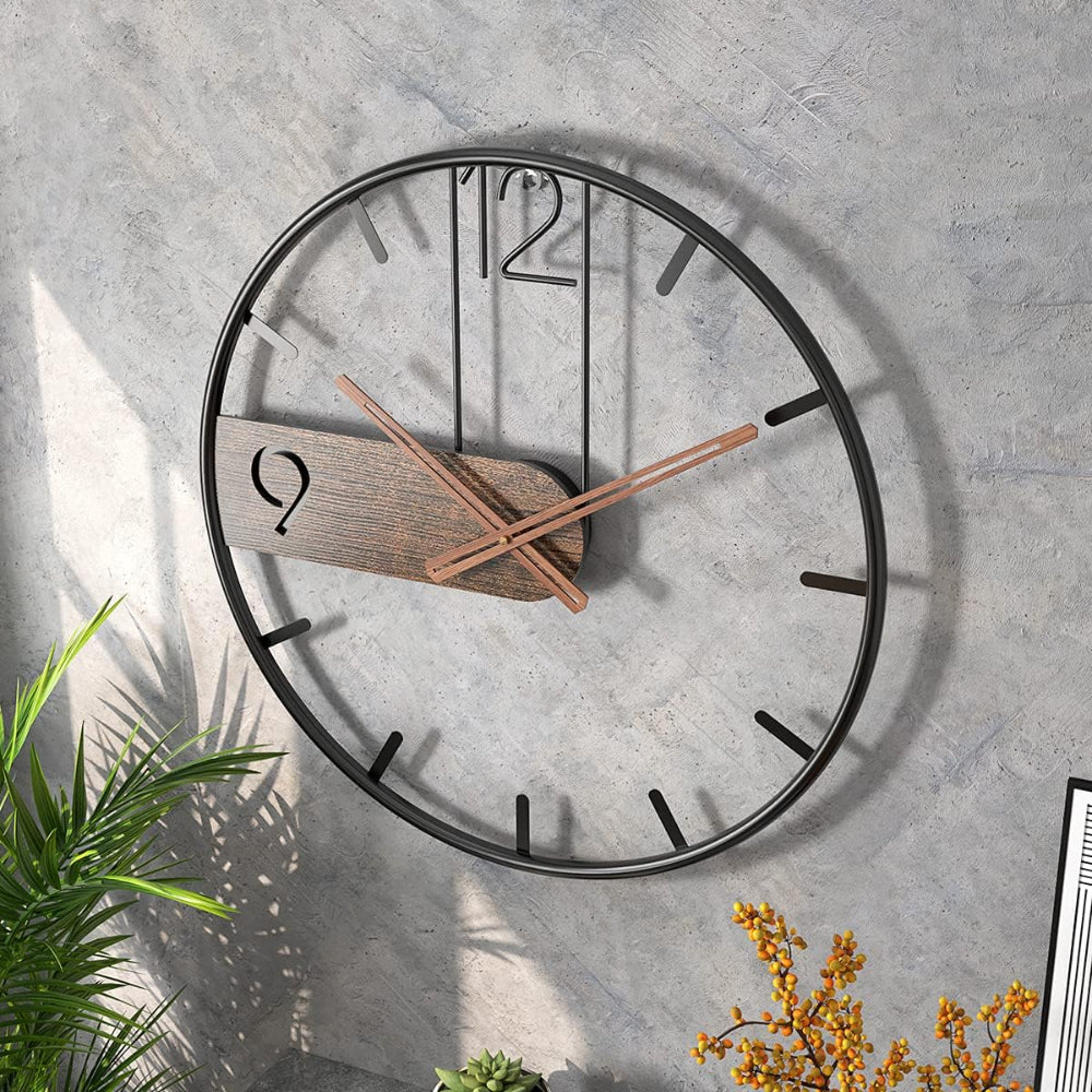 Modern Metal Wall Clock with Minimalist Design – 40 cm Silent Quartz Timepiece 1