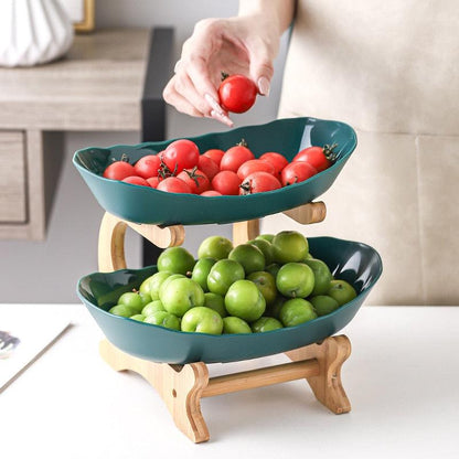 Modern Bamboo Fruit Basket with Removable Trays – 2 or 3 Tier Design for Kitchen Organization 2