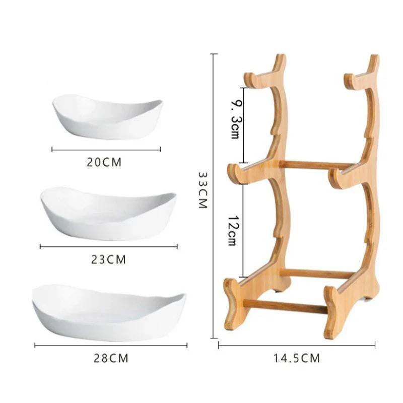 Modern Bamboo Fruit Basket with Removable Trays – 2 or 3 Tier Design for Kitchen Organization 7