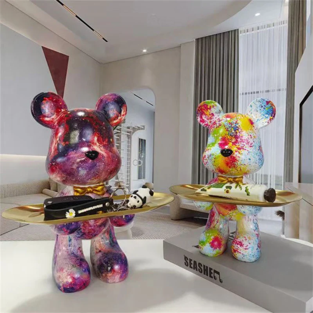 Modern Bear Figurine – Contemporary Art Sculpture in Durable Resin for Home and Office Decor 4