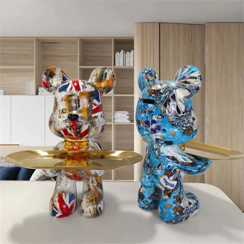 Modern Bear Figurine – Contemporary Art Sculpture in Durable Resin for Home and Office Decor 5