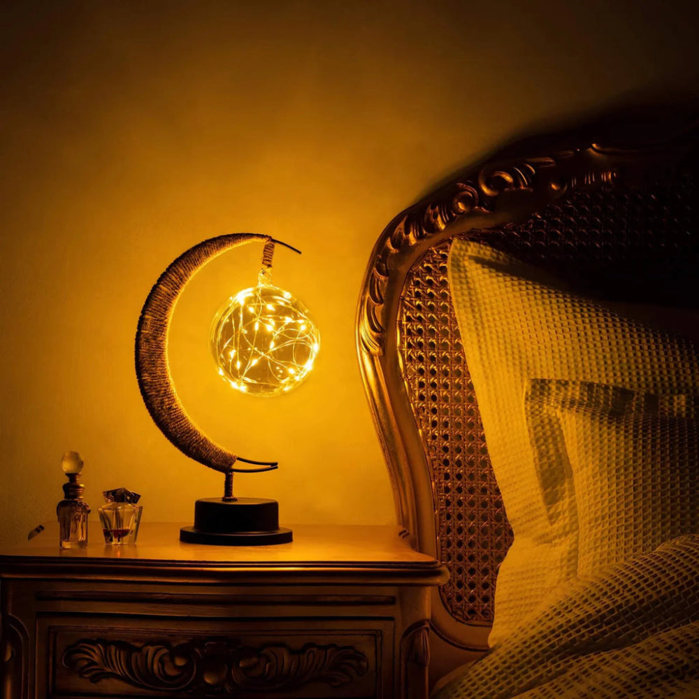 Warm Glass Moon Lamp with Soft Glow – Elegant Night Light for Home Decor 5