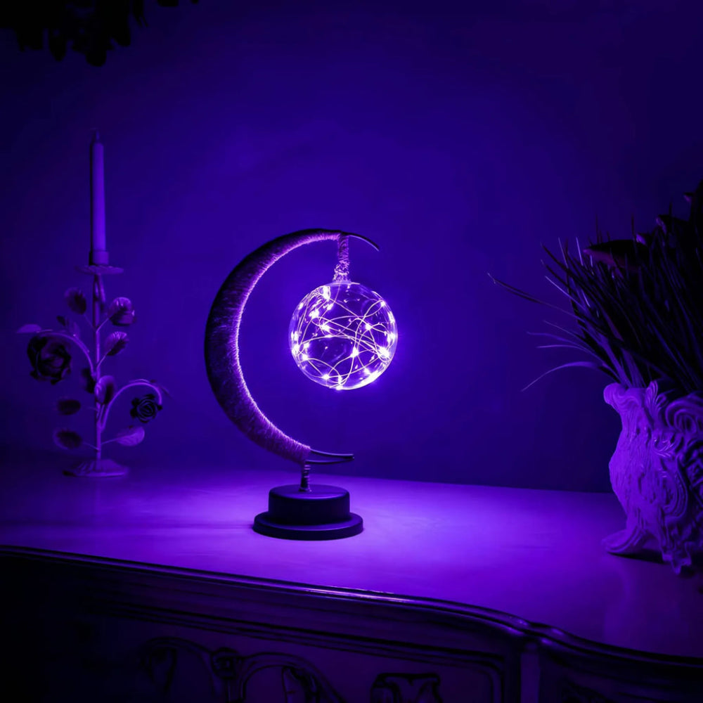 Warm Glass Moon Lamp with Soft Glow – Elegant Night Light for Home Decor 7