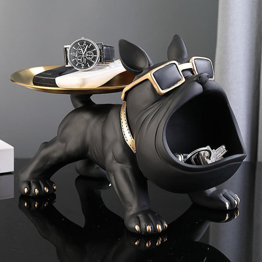 Bulldog Resin Tray for Keys and Snacks – Stylish and Functional Home Decor 1