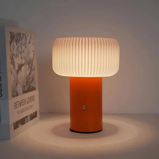 Touch-Controlled Mushroom Table Lamp with Dimmable LED – Portable Scandinavian Design 1