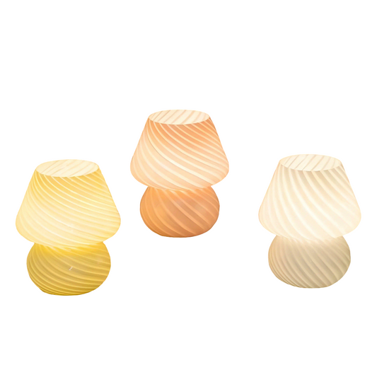 Retro Glass Mushroom Lamp for Cozy Ambient Lighting – Vintage Design for Tables and Nightstands 1