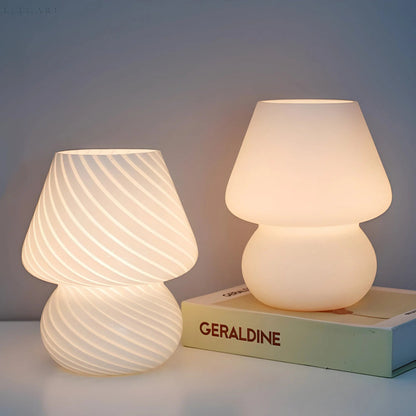 Retro Glass Mushroom Lamp for Cozy Ambient Lighting – Vintage Design for Tables and Nightstands 10