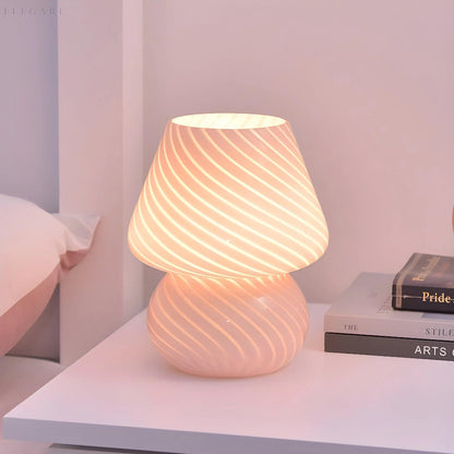 Retro Glass Mushroom Lamp for Cozy Ambient Lighting – Vintage Design for Tables and Nightstands 12