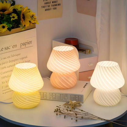 Retro Glass Mushroom Lamp for Cozy Ambient Lighting – Vintage Design for Tables and Nightstands 2