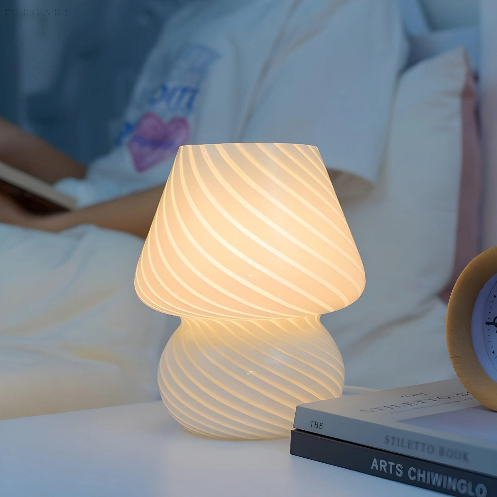 Retro Glass Mushroom Lamp for Cozy Ambient Lighting – Vintage Design for Tables and Nightstands 7