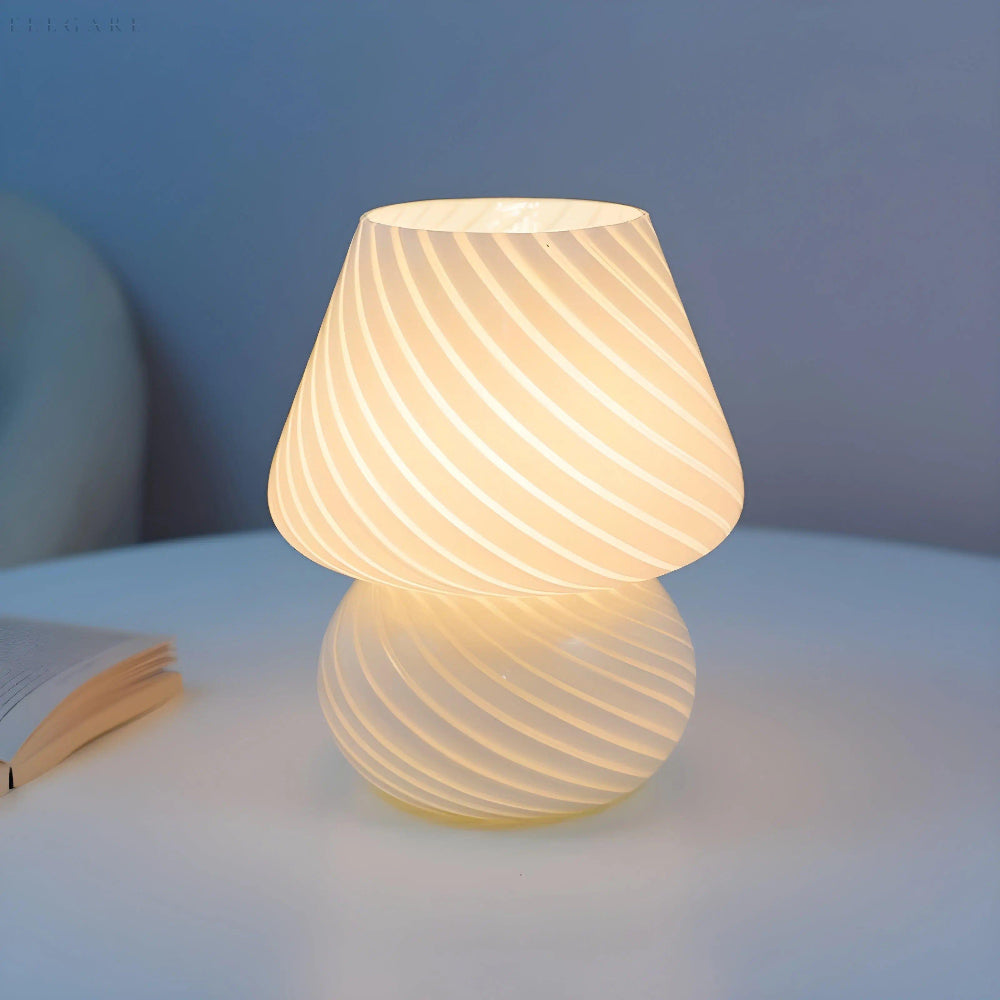 Retro Glass Mushroom Lamp for Cozy Ambient Lighting – Vintage Design for Tables and Nightstands 8