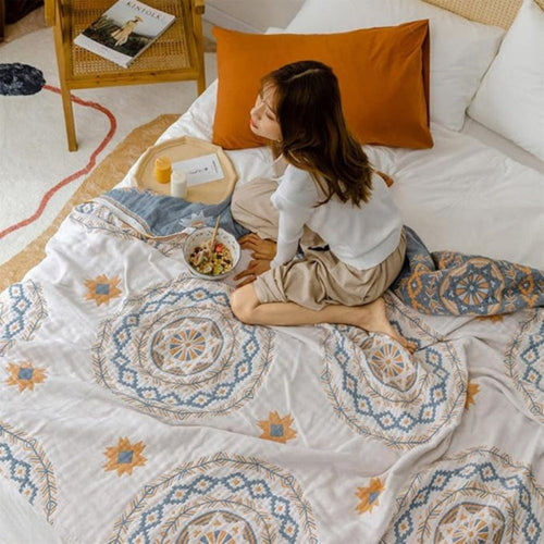 Lightweight Cotton Mandala Throw Blanket – Boho Style Decorative Blanket for Home and Outdoor Use 1