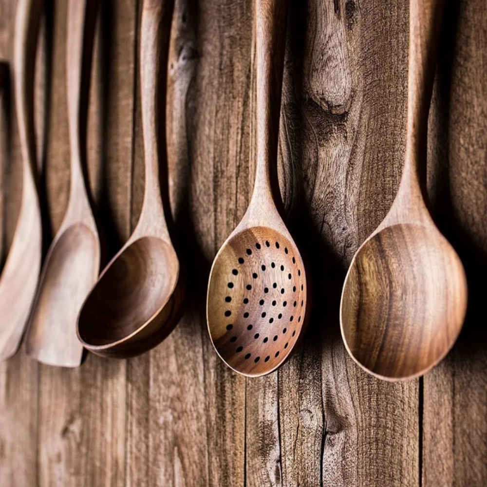 Sustainable Wooden Utensil Set – 5-Piece Eco-Friendly Kitchen Tools for Cooking and Serving 4