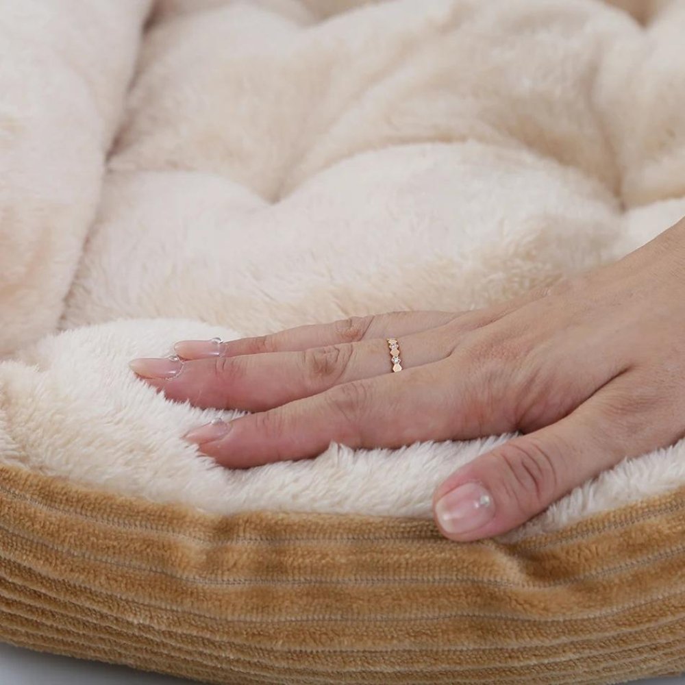 Round Ultra-Plush Dog Bed with Raised Edges for Comfort and Support - Non-Slip Base 2