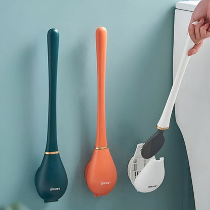 Flexible Antibacterial Toilet Brush with Holder – Modern Silicone Design for Effective Cleaning 4