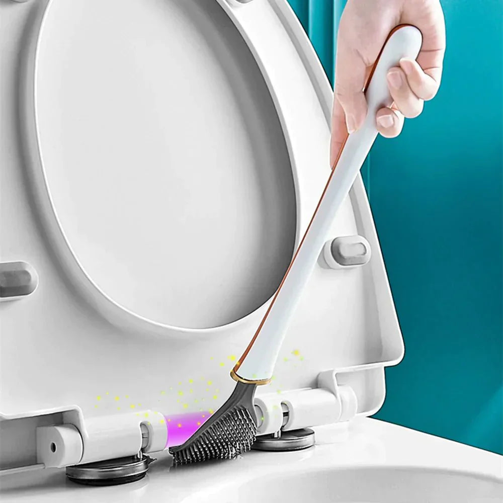 Flexible Antibacterial Toilet Brush with Holder – Modern Silicone Design for Effective Cleaning 5