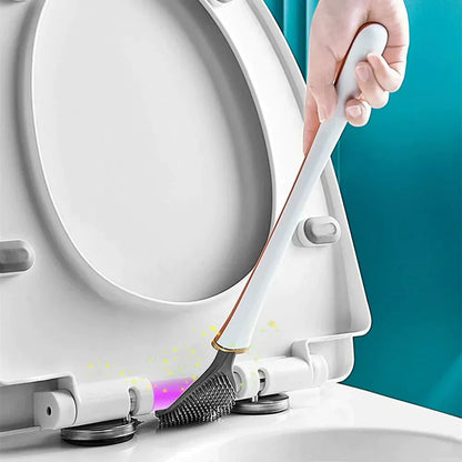Flexible Antibacterial Toilet Brush with Holder – Modern Silicone Design for Effective Cleaning 5