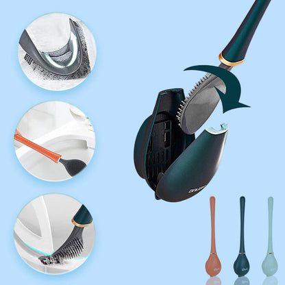 Flexible Antibacterial Toilet Brush with Holder – Modern Silicone Design for Effective Cleaning 7