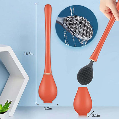 Flexible Antibacterial Toilet Brush with Holder – Modern Silicone Design for Effective Cleaning 8