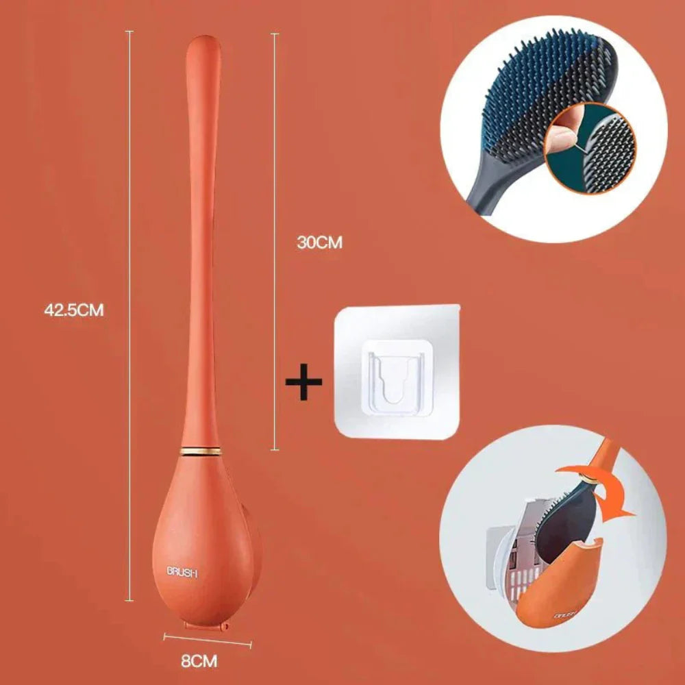 Flexible Antibacterial Toilet Brush with Holder – Modern Silicone Design for Effective Cleaning 10
