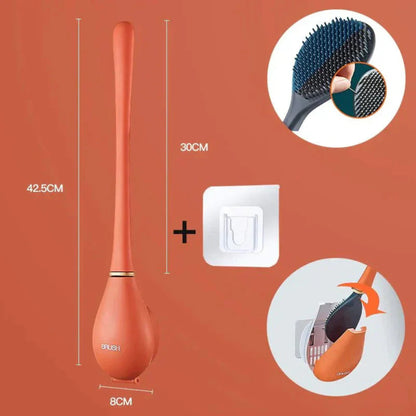 Flexible Antibacterial Toilet Brush with Holder – Modern Silicone Design for Effective Cleaning 10