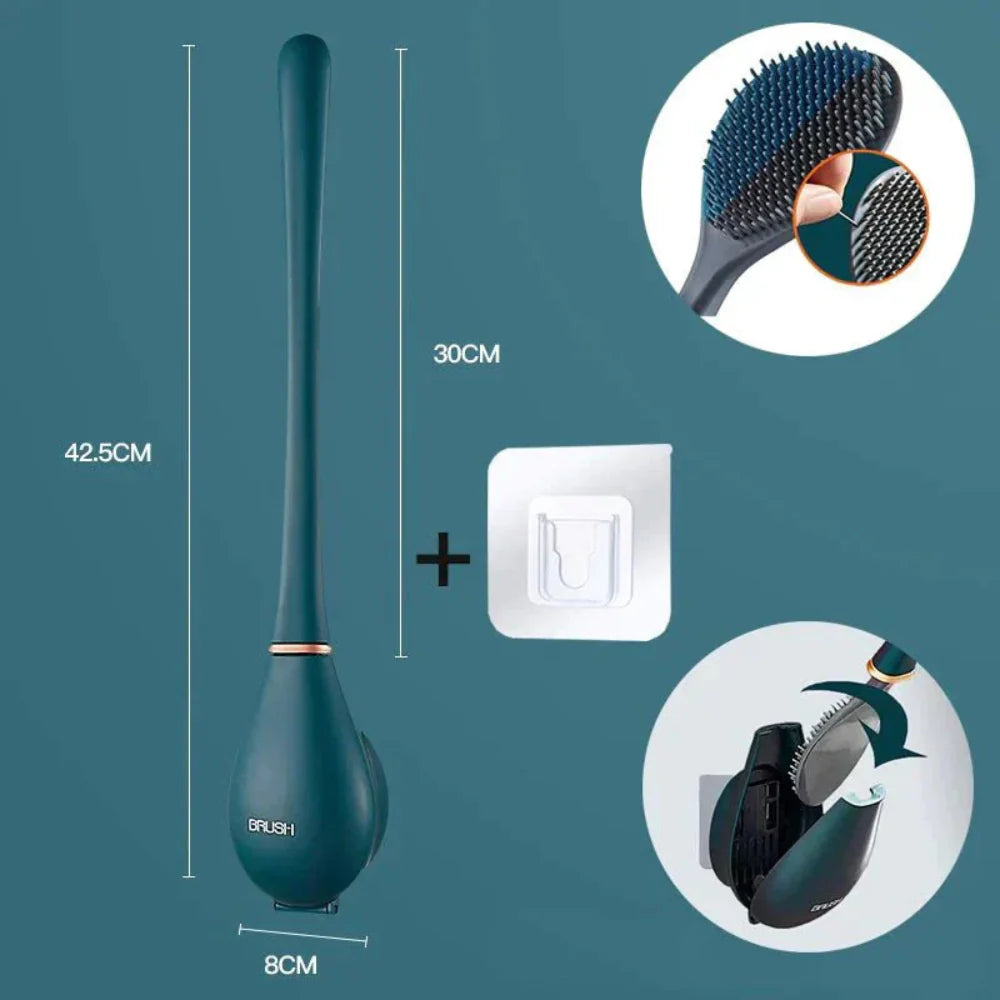 Flexible Antibacterial Toilet Brush with Holder – Modern Silicone Design for Effective Cleaning 9