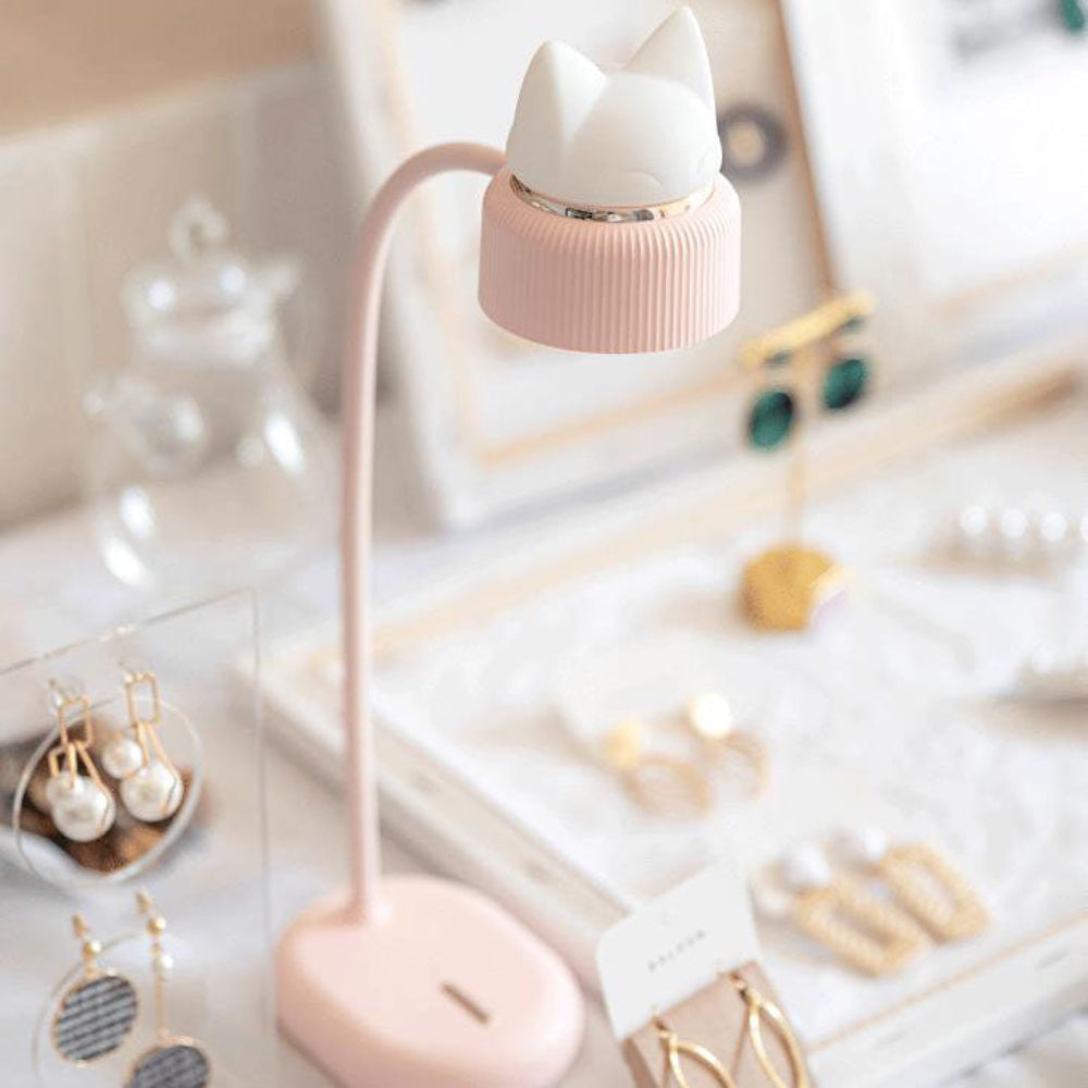 Trendy LED Table Lamp with Cat Ear Design – Rechargeable and Touch Control 5
