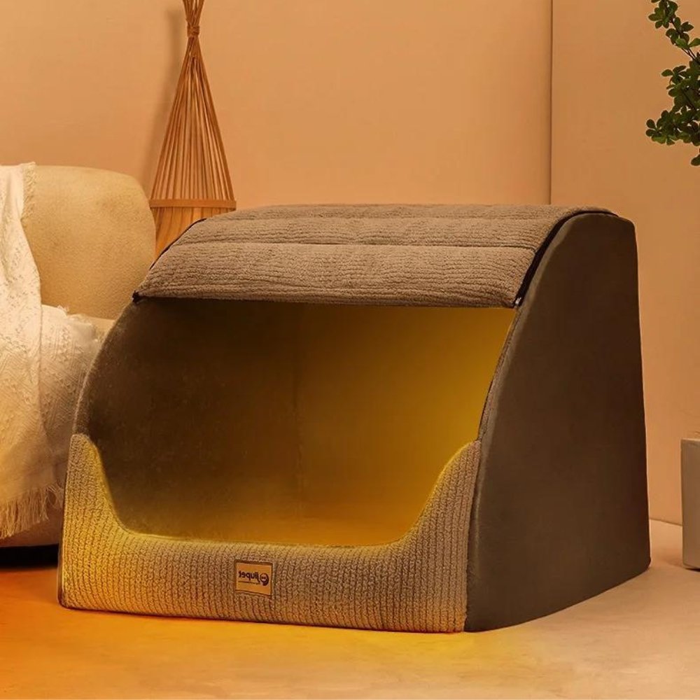 Cozy Enclosed Winter Pet Bed for Medium to Large Dogs and Cats – Soft Plush with Removable Washable Cover 2