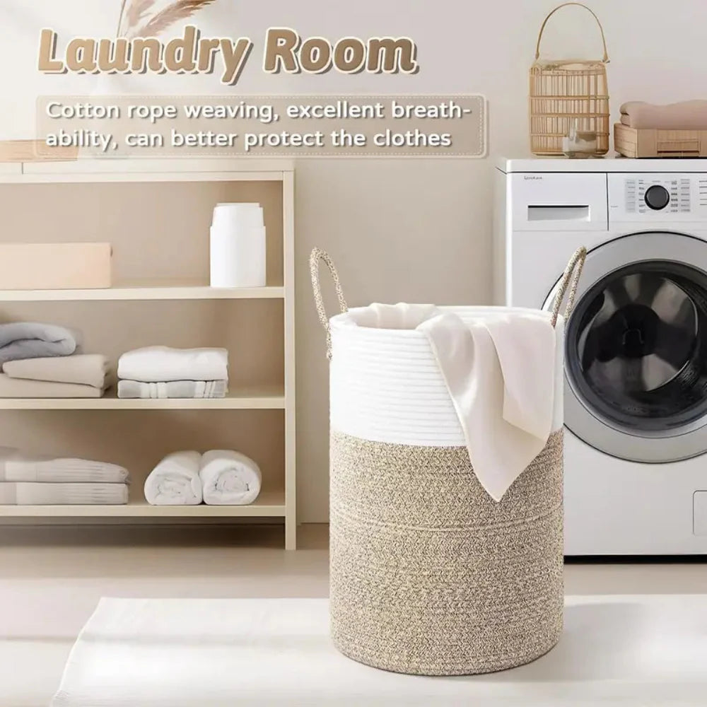Foldable Cotton Storage Basket for Laundry and Toys – Stylish and Versatile Organization Solution 2