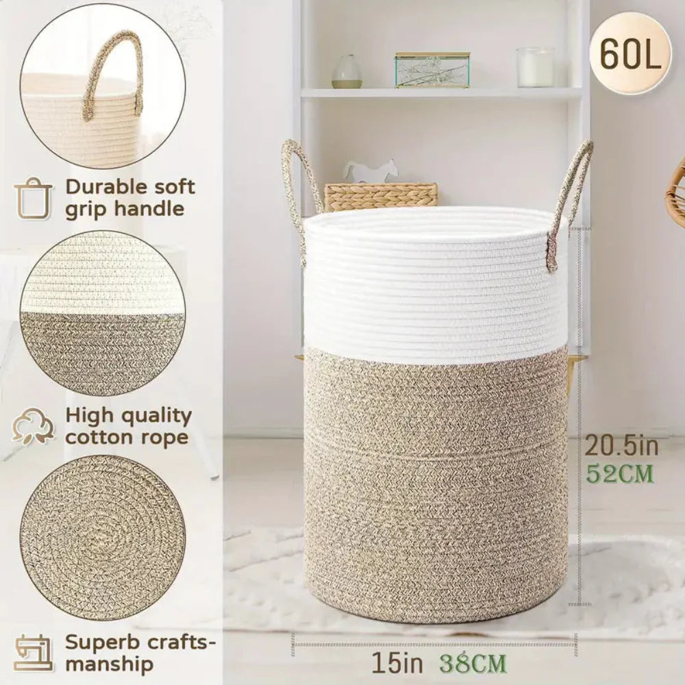 Foldable Cotton Storage Basket for Laundry and Toys – Stylish and Versatile Organization Solution 3