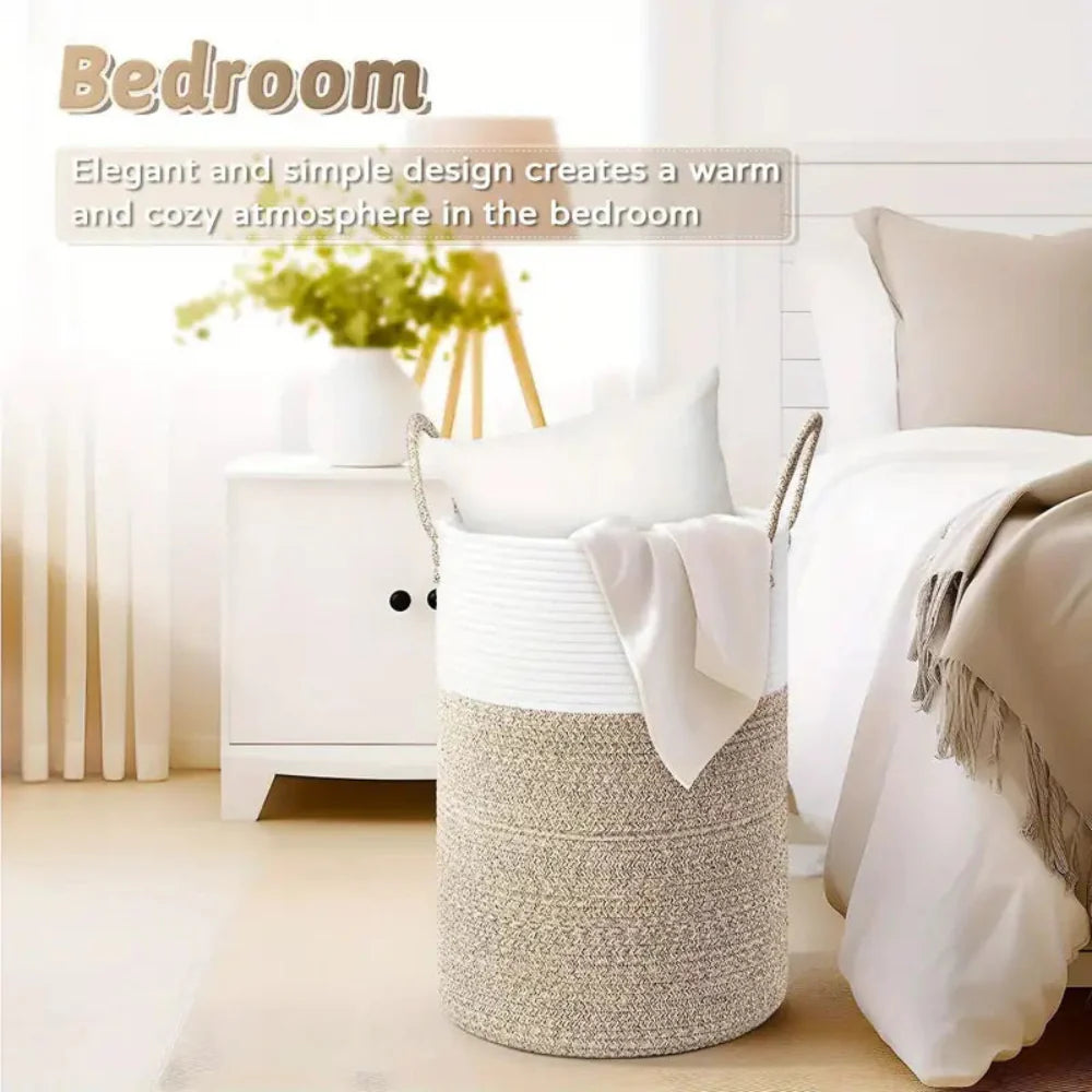 Foldable Cotton Storage Basket for Laundry and Toys – Stylish and Versatile Organization Solution 5