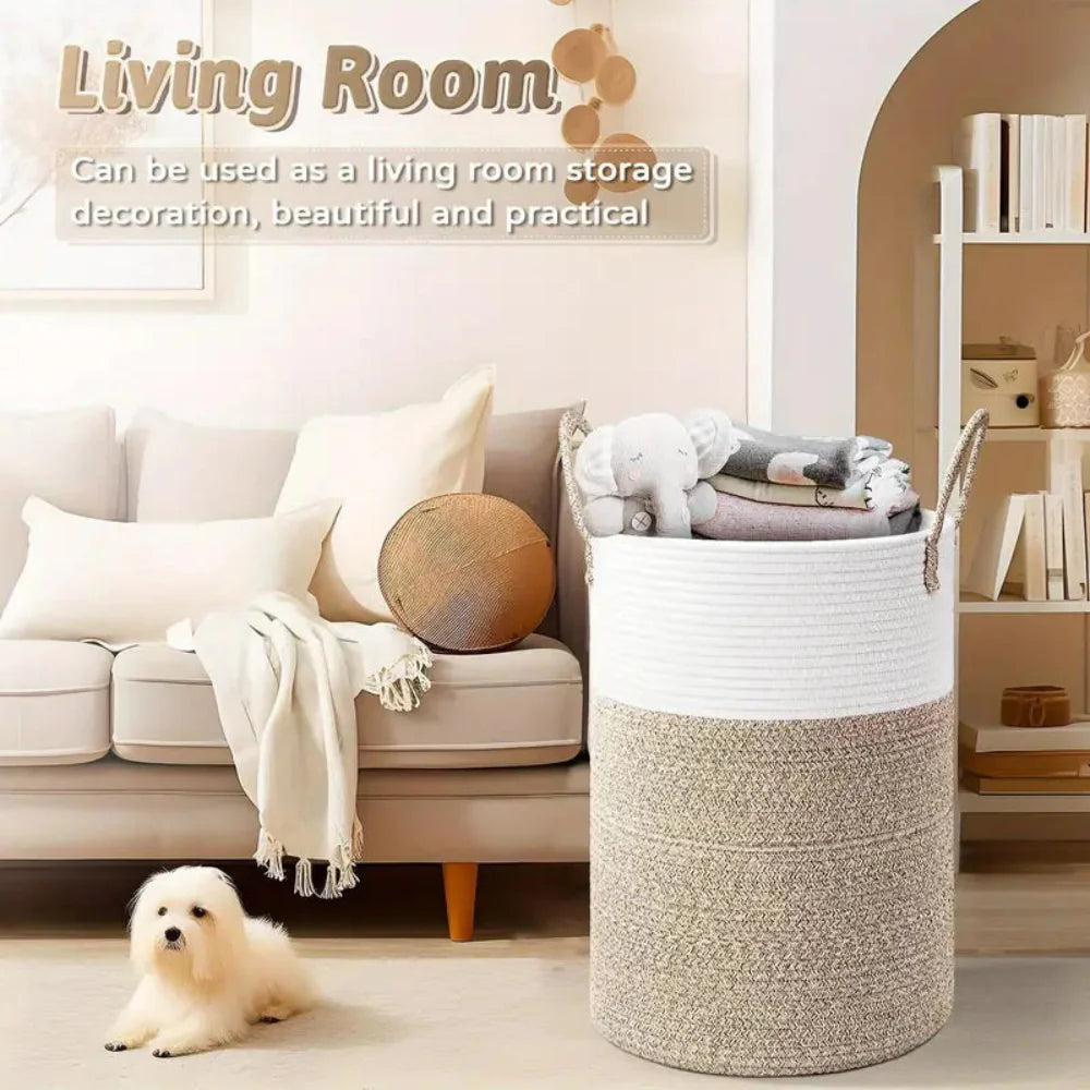 Foldable Cotton Storage Basket for Laundry and Toys – Stylish and Versatile Organization Solution 7
