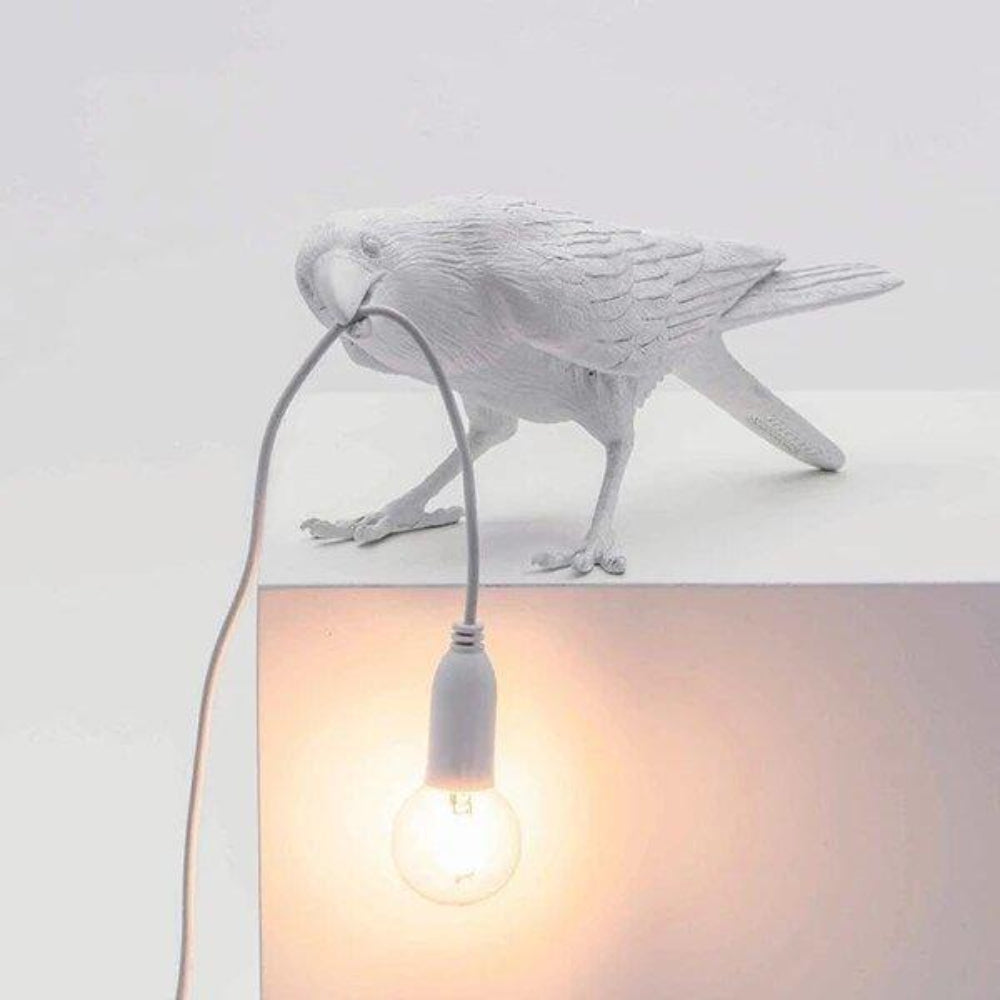 Decorative Black Raven Table Lamp with Warm LED Light – Gothic Minimalist Design 11