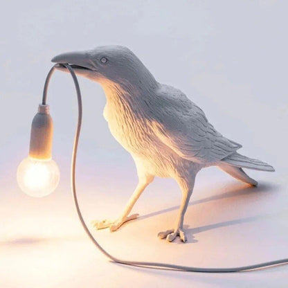Decorative Black Raven Table Lamp with Warm LED Light – Gothic Minimalist Design 4