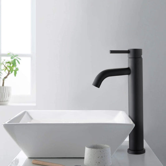 Modern Matte Black Cold Water Faucet for Sink – Minimalist Design with Durable Stainless Steel Construction 1