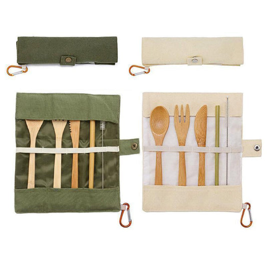 Eco-Friendly Bamboo Utensil Set for Travel – Reusable Cutlery with Storage Pouch 1